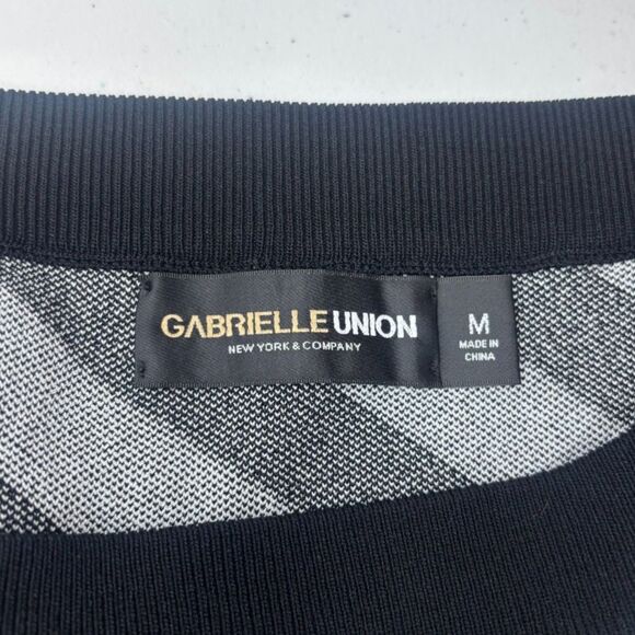 Gabrielle Union Chevron Black White Midi Wrap Skirt Womens NWOt - Picture 7 of 7